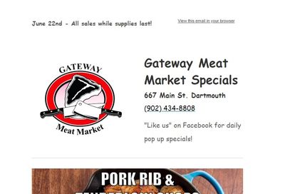 Gateway Meat Market Flyer June 22 to 28