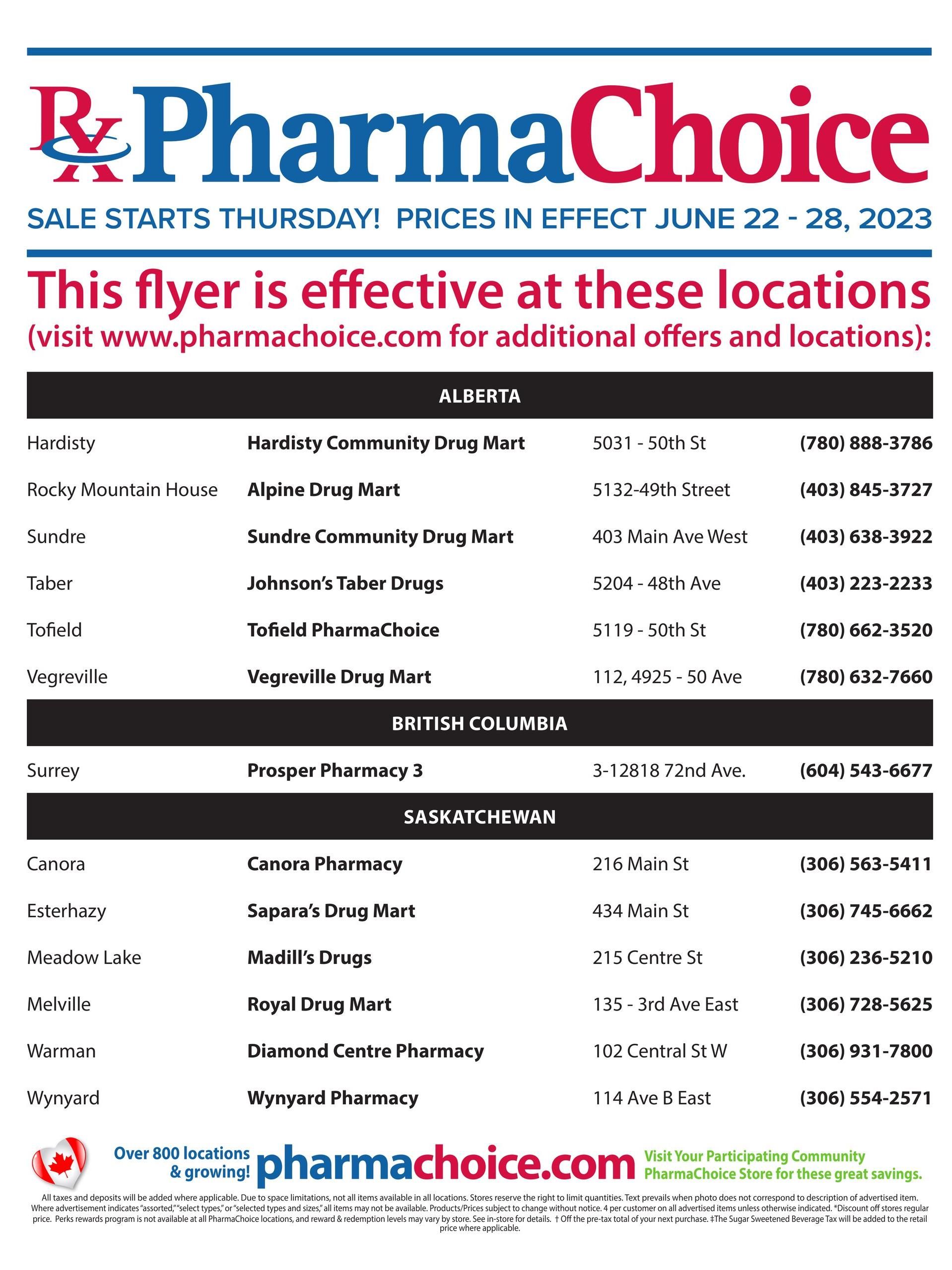 PharmaChoice (BC, AB, SK & MB) Flyer June 22 to 28