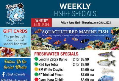 Big Al's (Whitby) Weekly Specials June 23 to 29