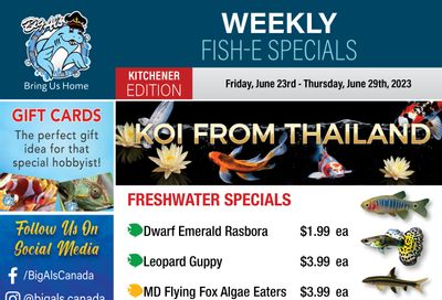 Big Al's (Kitchener) Weekly Specials June 23 to 29