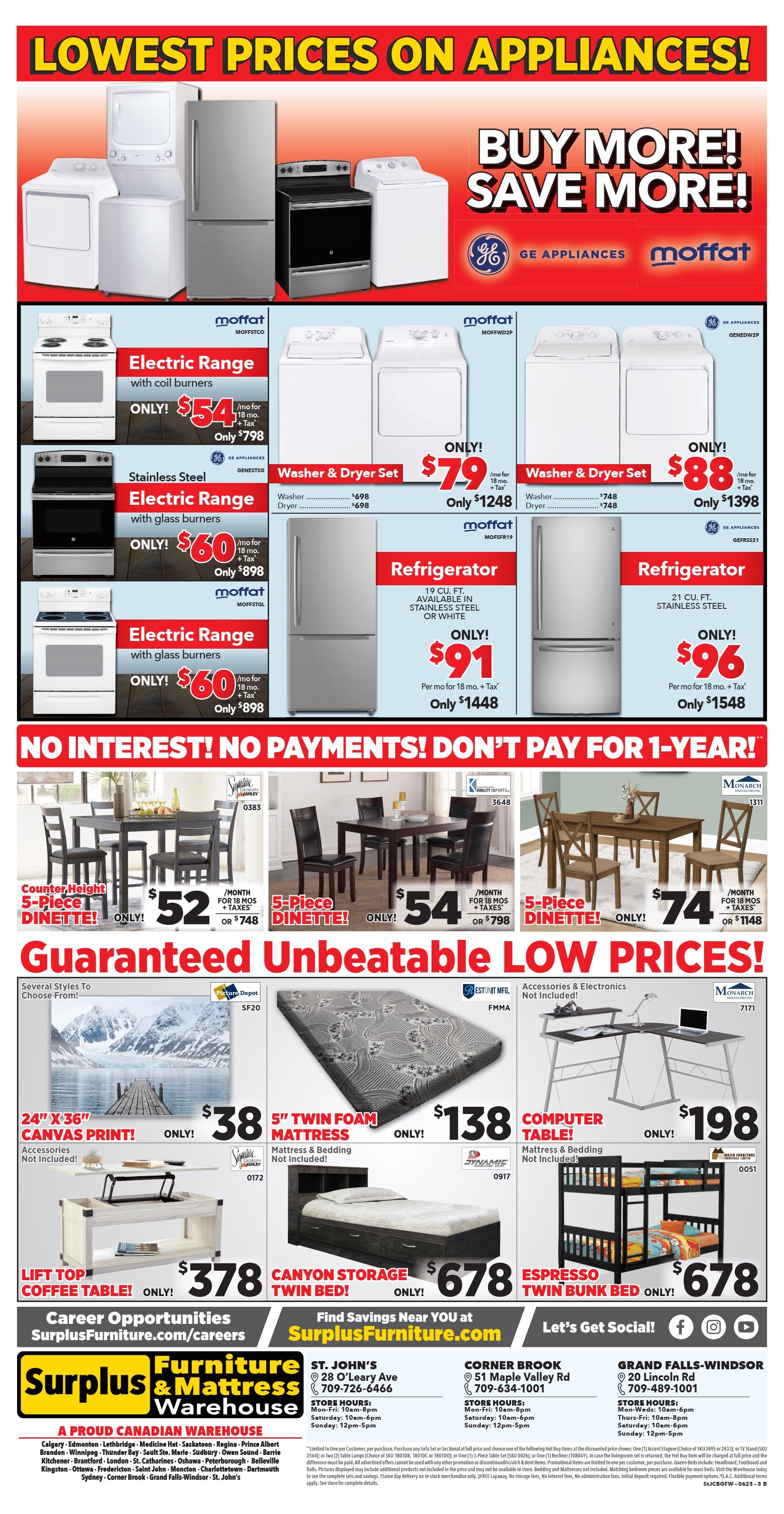 Surplus Furniture & Mattress Warehouse (Grand Falls Windsor) Flyer June 26 to July 2