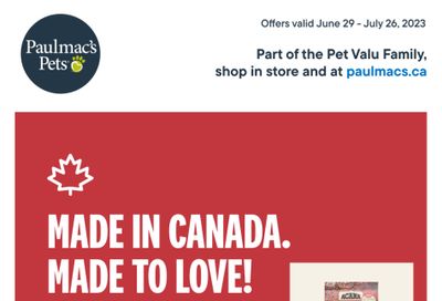 Paulmac's Pets Flyer June 29 to July 26