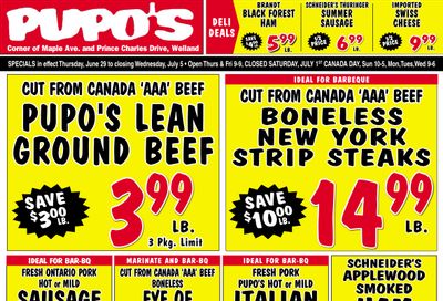 Pupo's Food Market Flyer June 29 to July 5