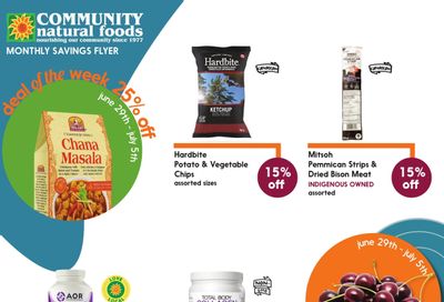 Community Natural Foods Flyer June 29 to August 2
