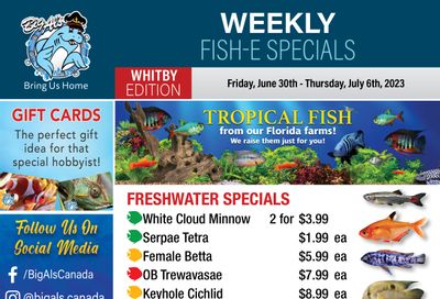 Big Al's (Whitby) Weekly Specials June 30 to July 6