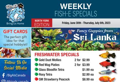 Big Al's (North York) Weekly Specials June 30 to July 6