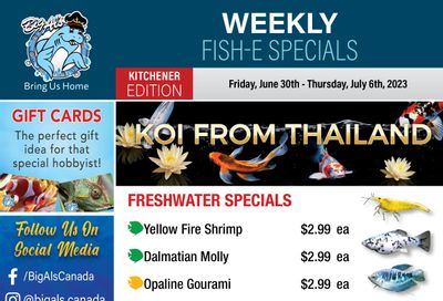 Big Al's (Kitchener) Weekly Specials June 30 to July 6