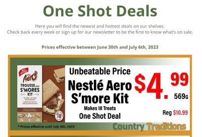 Country Traditions One-Shot Deals Flyer June 30 to July 6