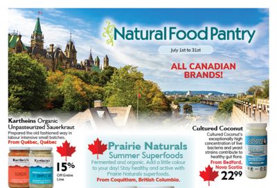 Natural Food Pantry Flyer July 1 to 31