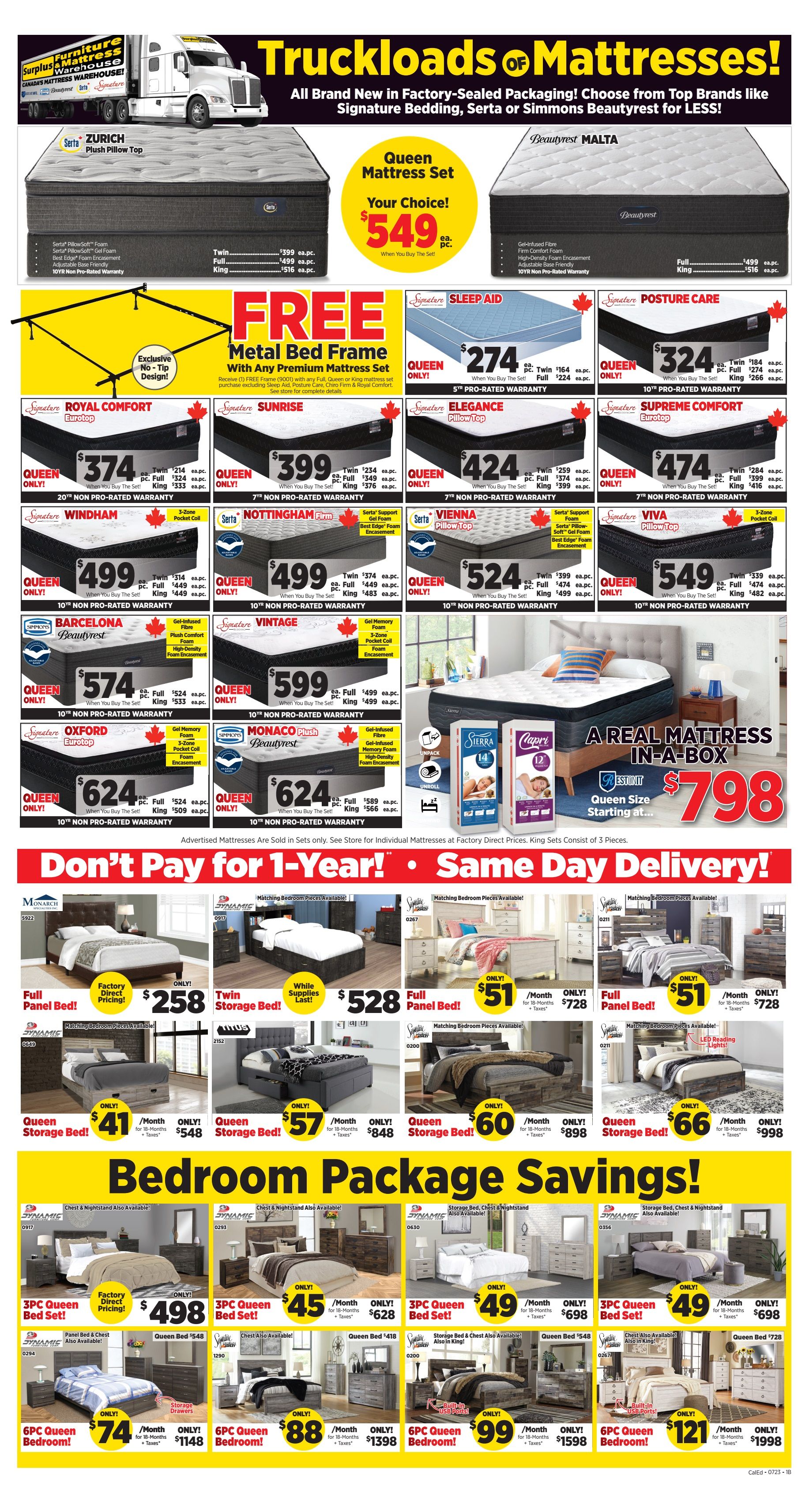 Surplus Furniture & Mattress Warehouse (Calgary) Flyer July 3 to 9