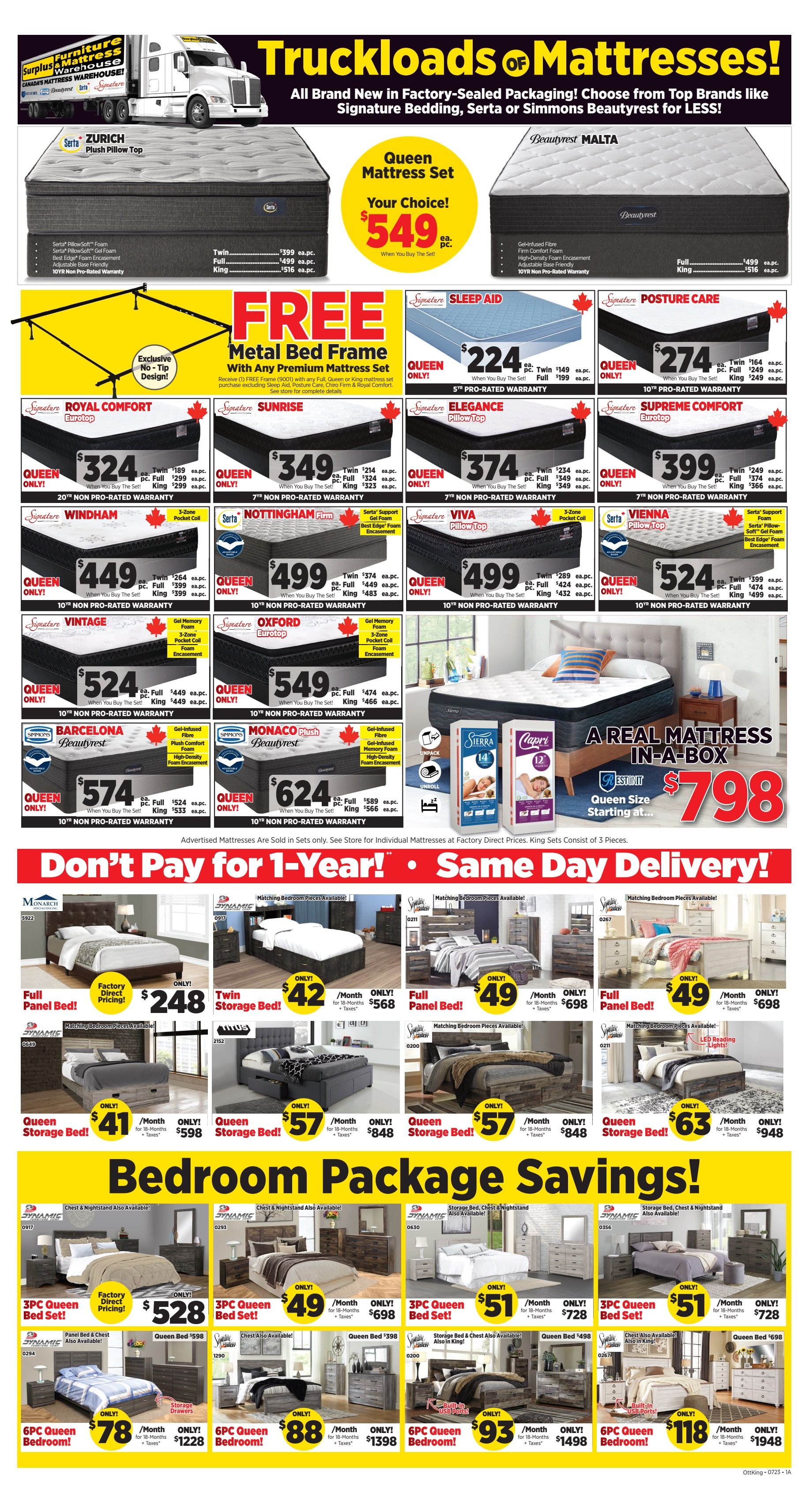 Surplus Furniture & Mattress Warehouse (Brantford) Flyer July 3 to 9