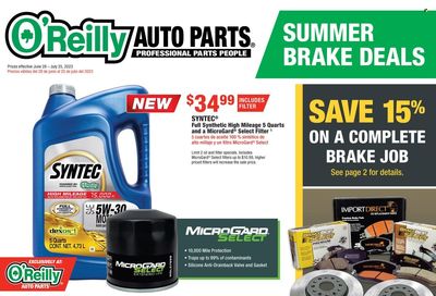 O'Reilly Auto Parts Weekly Ad Flyer Specials June 28 to July 25, 2023