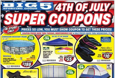 Big 5 (AZ, CA, CO, ID, NM, OR, UT, WA) Weekly Ad Flyer Specials June 30 to July 4, 2023