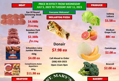 St. Mary's Supermarket Flyer July 5 to 11