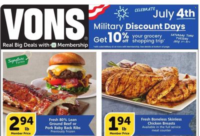 Vons (CA) Weekly Ad Flyer Specials June 28 to July 4, 2023