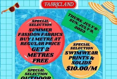 Fabricland (Oshawa, Whitby, Kitchener, St. Catharines, Welland) Flyer July 6 to 9