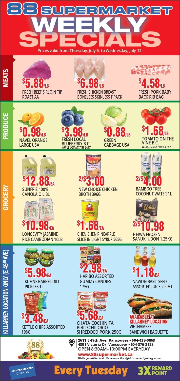 88 Supermarket Flyer July 6 to 12