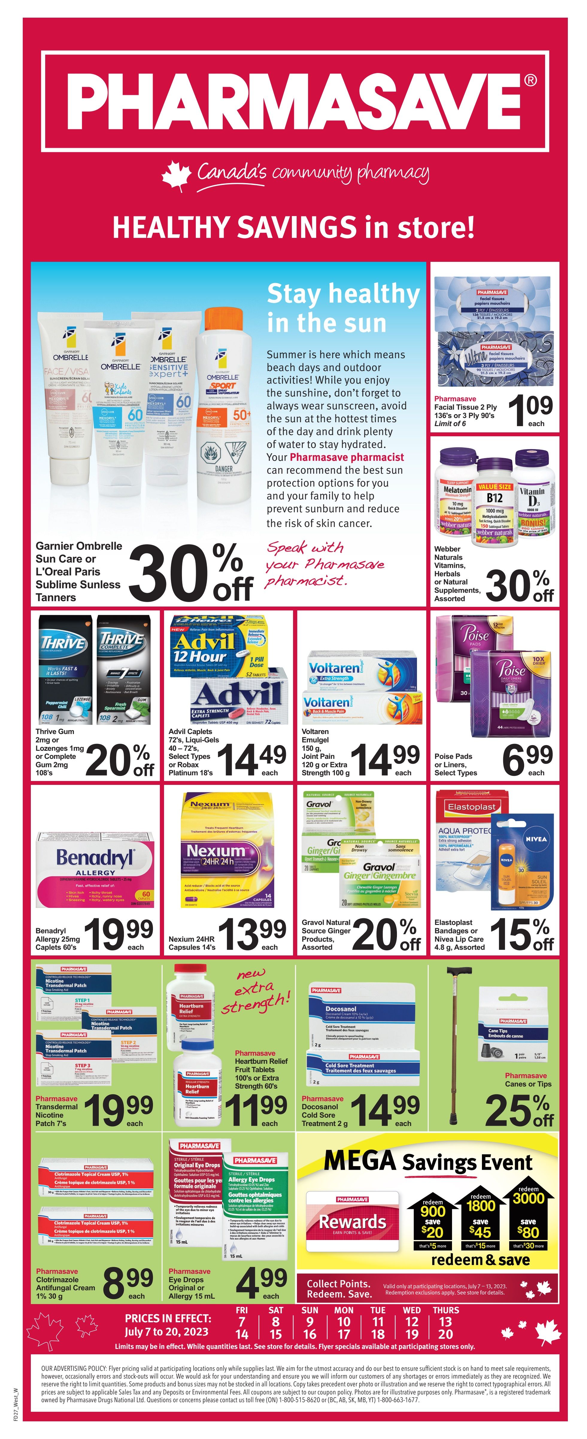 Pharmasave (AB, SK & MB) Flyer July 7 to 20