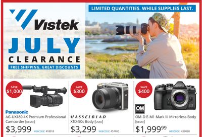 Vistek July Clearance Flyer July 7 to 21