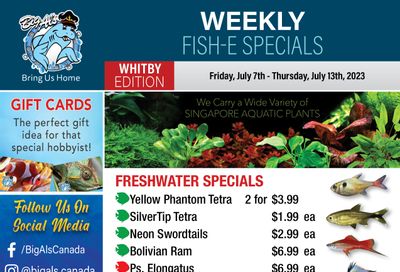 Big Al's (Whitby) Weekly Specials July 7 to 13