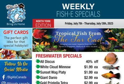 Big Al's (North York) Weekly Specials July 7 to 13