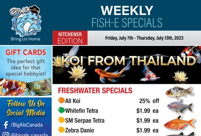 Big Al's (Kitchener) Weekly Specials July 7 to 13