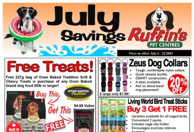 Rufiin's Pet Centre Flyer July 6 to 23
