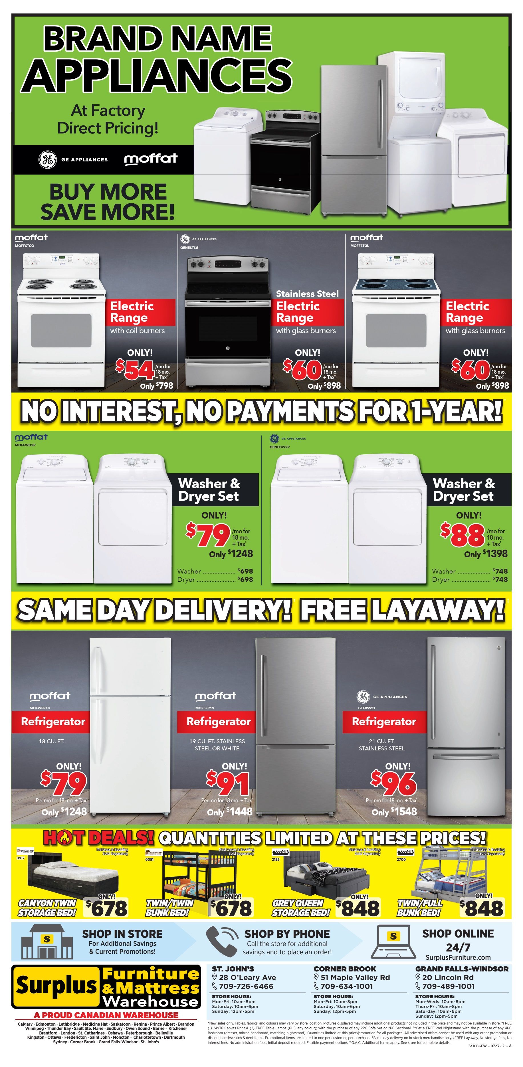Surplus Furniture & Mattress Warehouse (Grand Falls Windsor) Flyer July 10 to 30