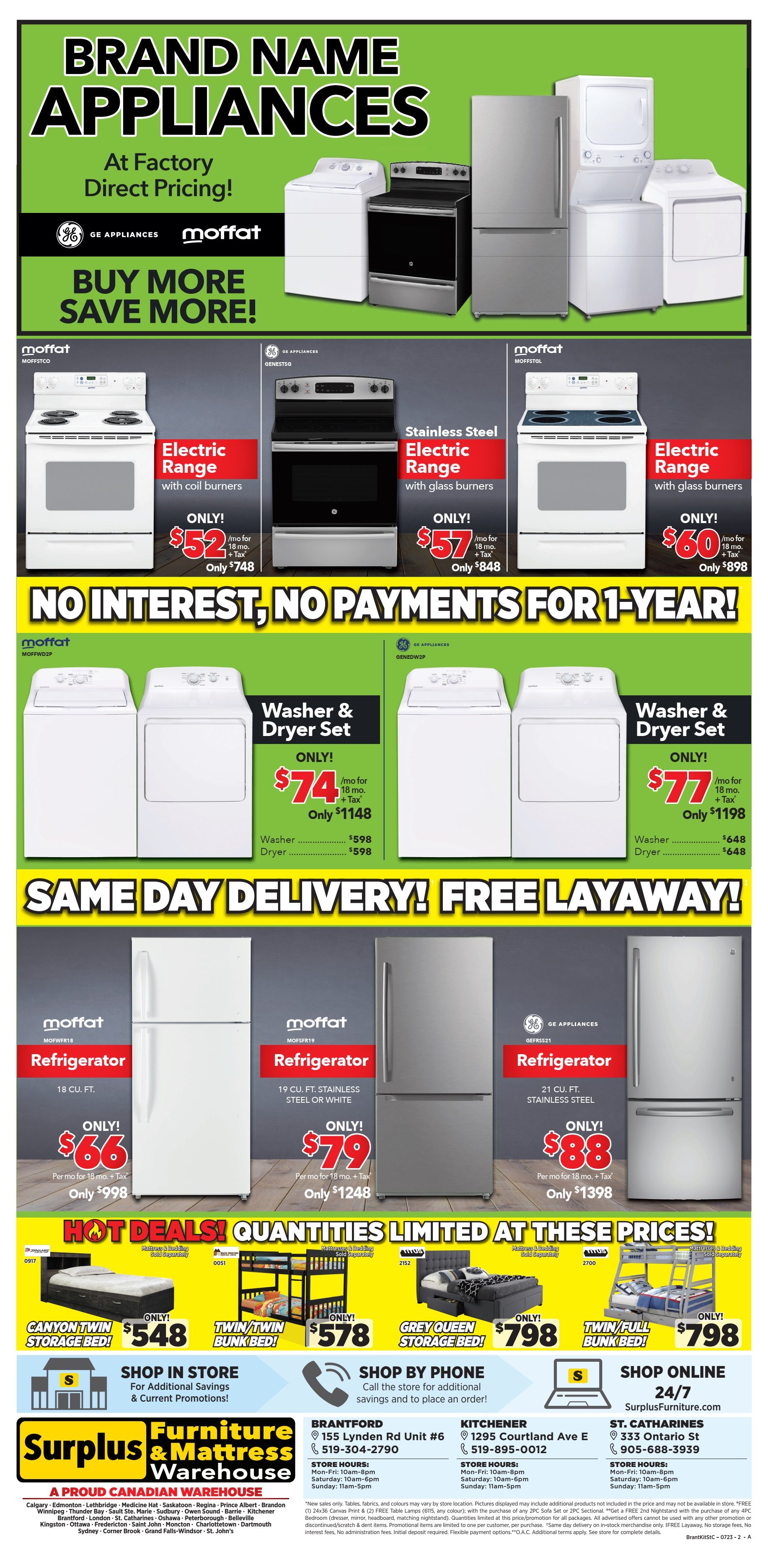 Surplus Furniture & Mattress Warehouse (Brantford) Flyer July 10 to 30