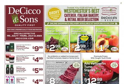 DeCicco & Sons (NY) Weekly Ad Flyer Specials July 7 to July 13, 2023