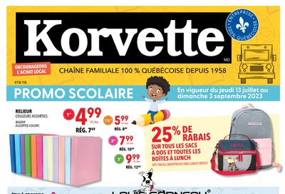 Korvette Flyer July 13 to September 3
