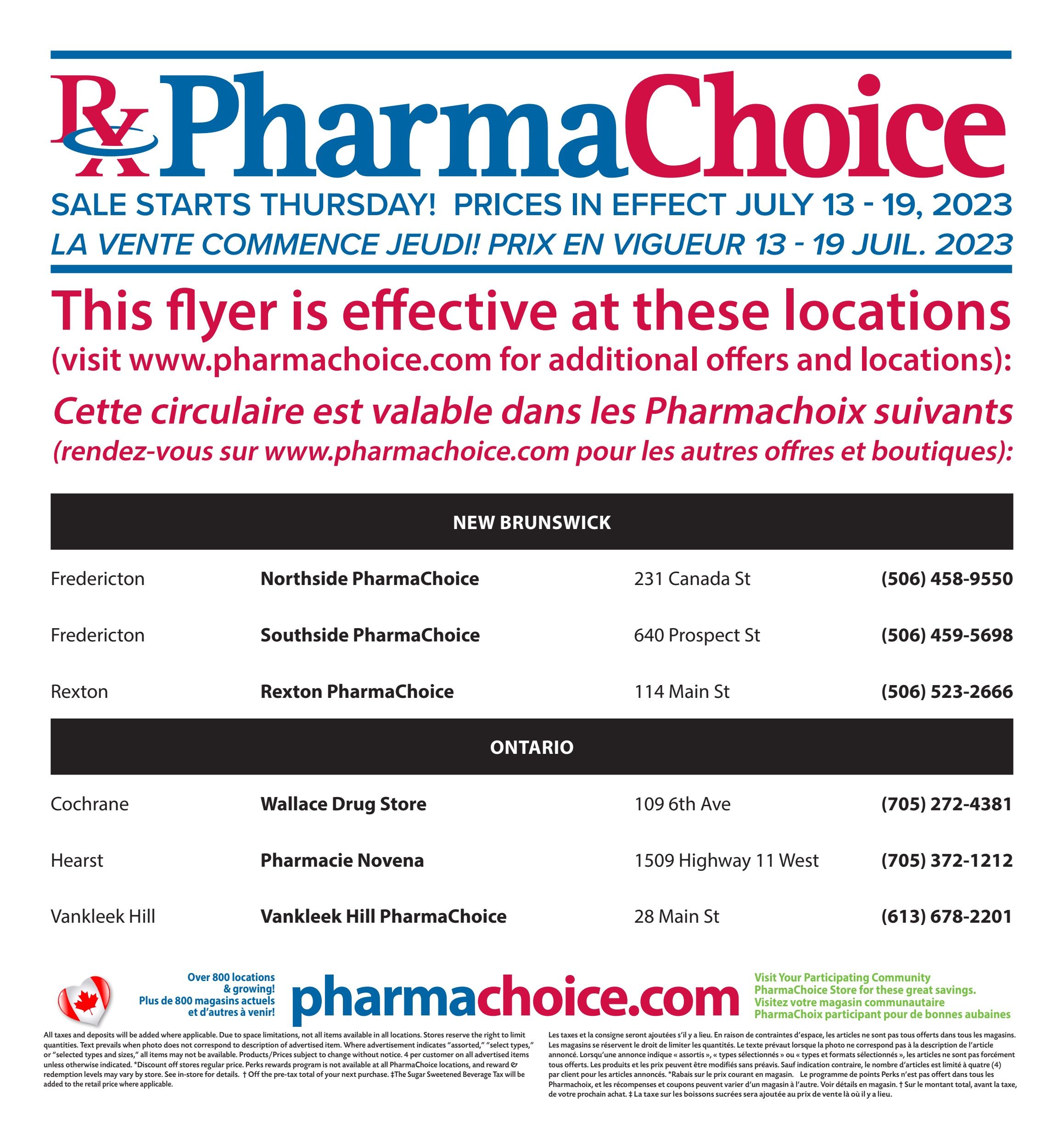 PharmaChoice (NB) Flyer July 13 to 19