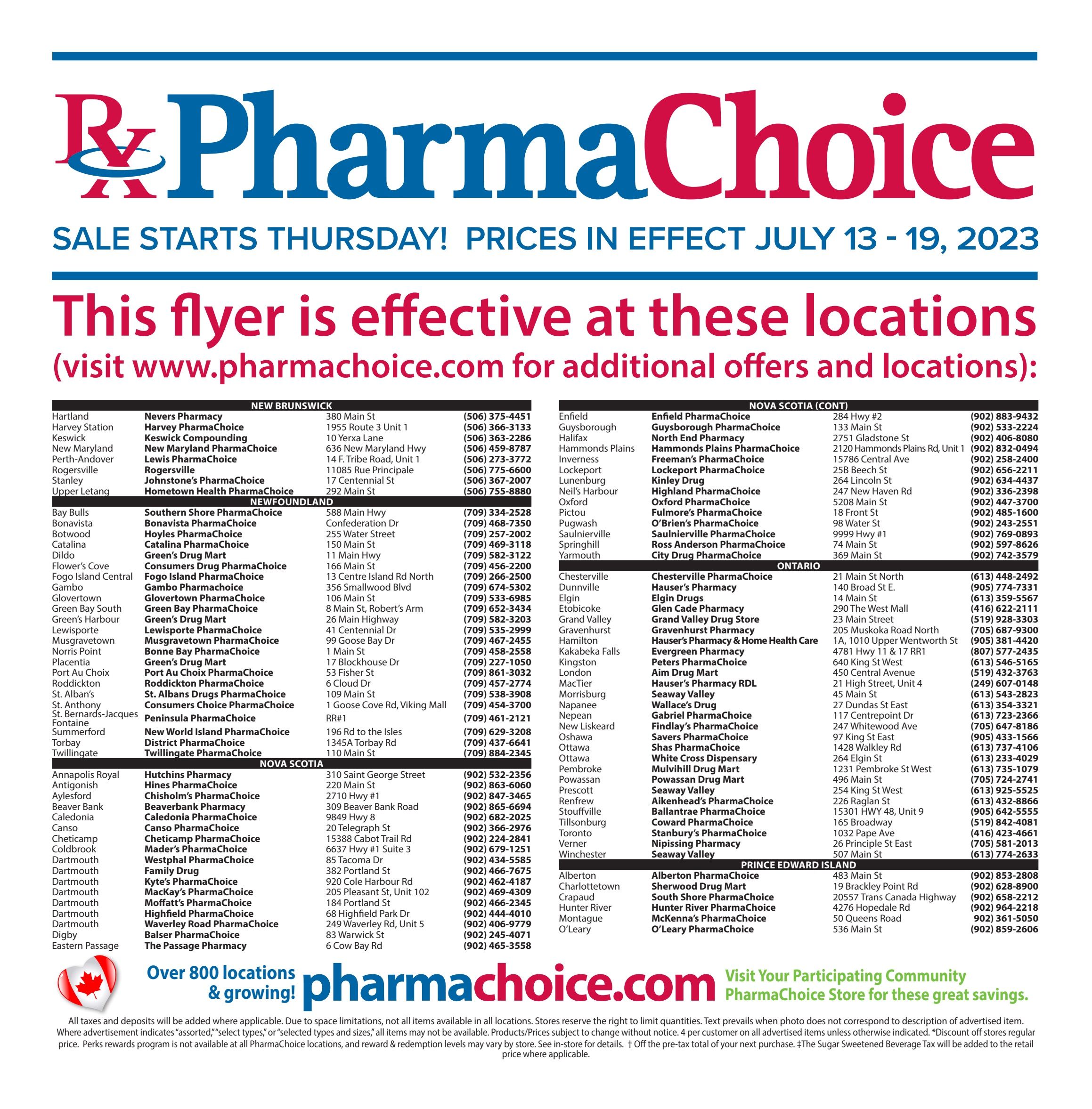 PharmaChoice (ON & Atlantic) Flyer July 13 to 19