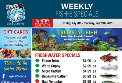 Big Al's (Whitby) Weekly Specials July 14 to 20