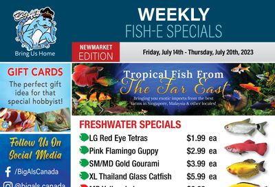 Big Al's (Newmarket) Weekly Specials July 14 to 20