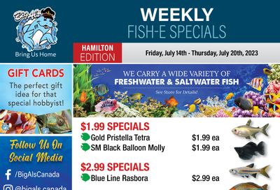 Big Al's (Hamilton) Weekly Specials July 14 to 20