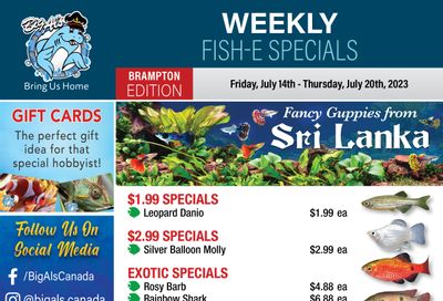 Big Al's (Brampton) Weekly Specials July 14 to 20