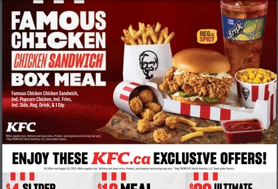 KFC Canada Coupon (British Columbia) Valid until August 20
