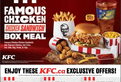 KFC Canada Coupon (New Brunswick) Valid until August 20