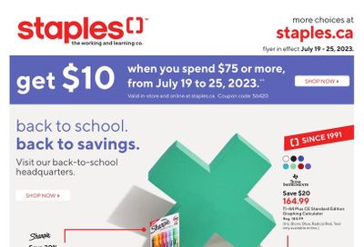 Staples Flyer July 19 to 25