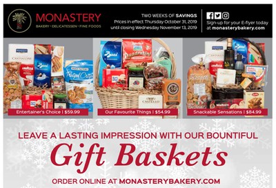 Monastery Bakery Flyer October 31 to November 13