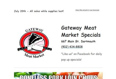 Gateway Meat Market Flyer July 20 to 26