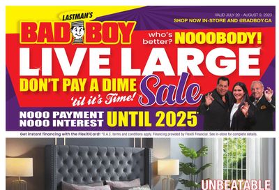 Lastman's Bad Boy Superstore Flyer July 20 to August 9