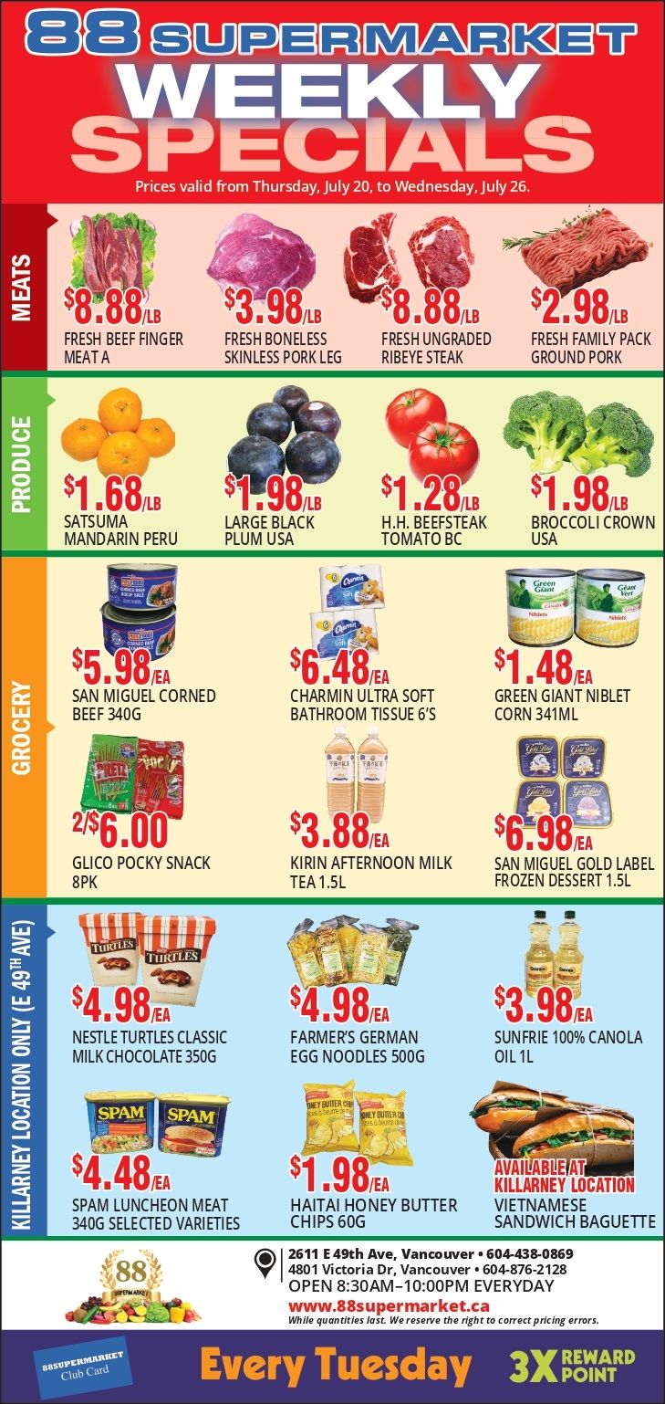 88 Supermarket Flyer July 20 to 26