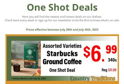 Country Traditions One-Shot Deals Flyer July 20 to 26