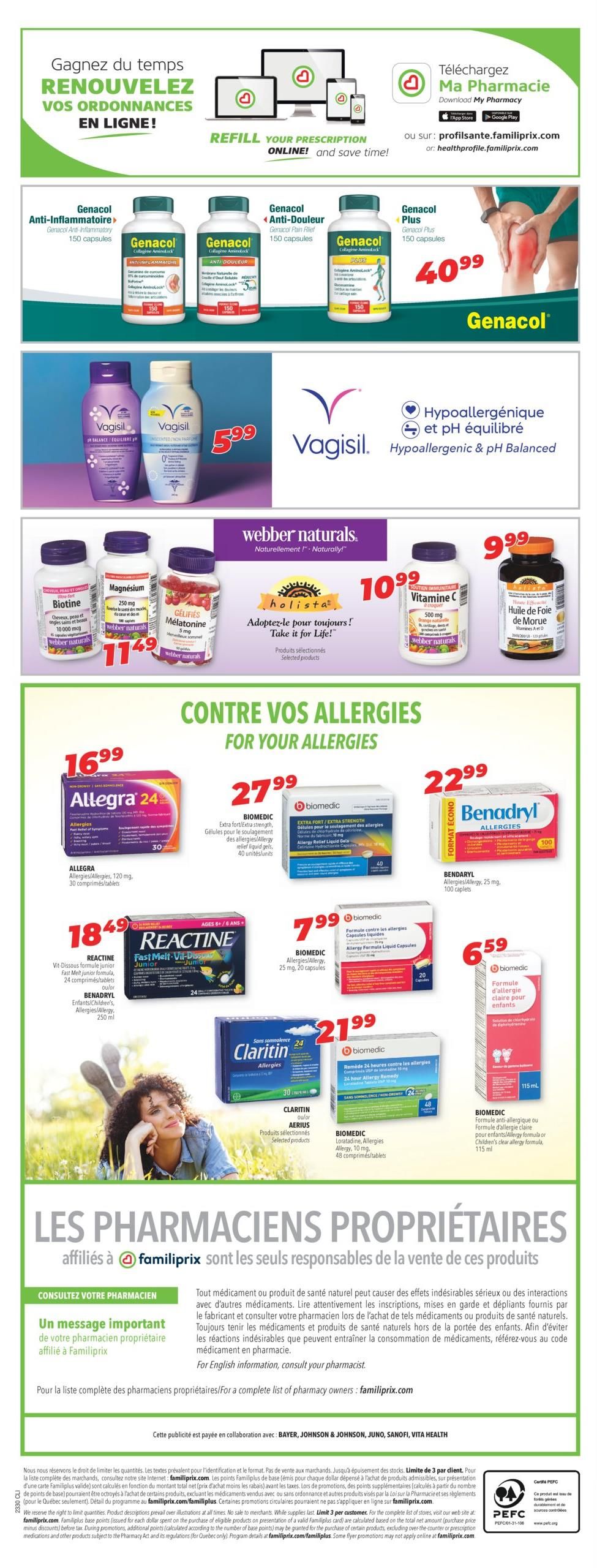 Familiprix Clinique Flyer July 20 to 26