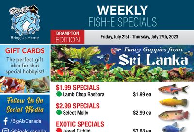 Big Al's (Brampton) Weekly Specials July 21 to 27