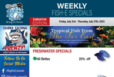 Big Al's (Edmonton) Weekly Specials July 21 to 27