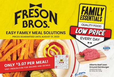 Freson Bros. Family Essentials Flyer July 28 to August 31