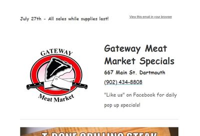 Gateway Meat Market Flyer July 27 to August 2